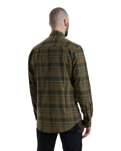 Green Check coloured Deerhunter Kyle Shirt on white background 