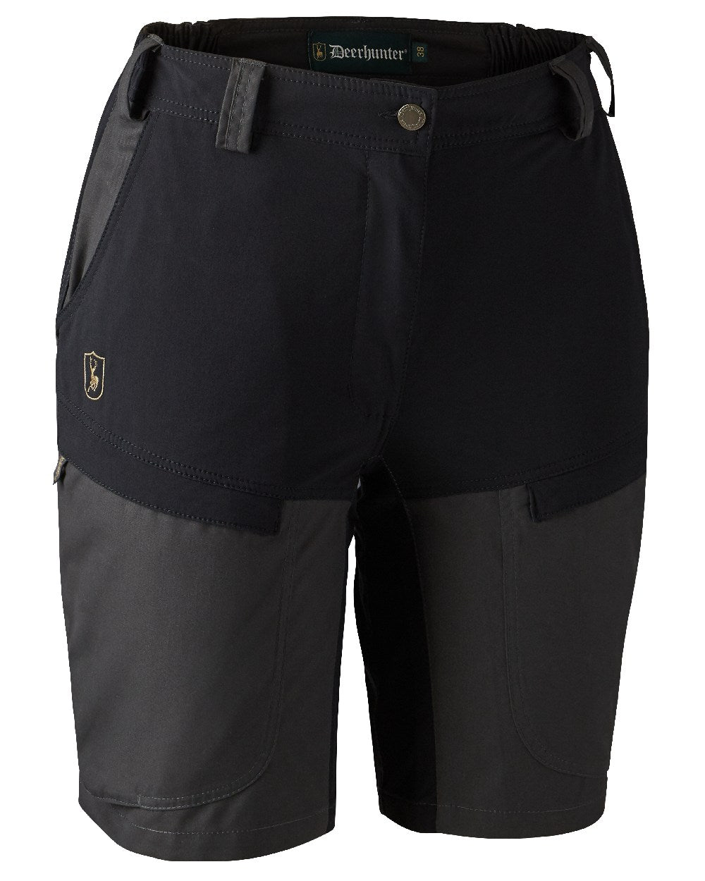 Black Ink coloured Deerhunter Lady Ann Shorts on white background 