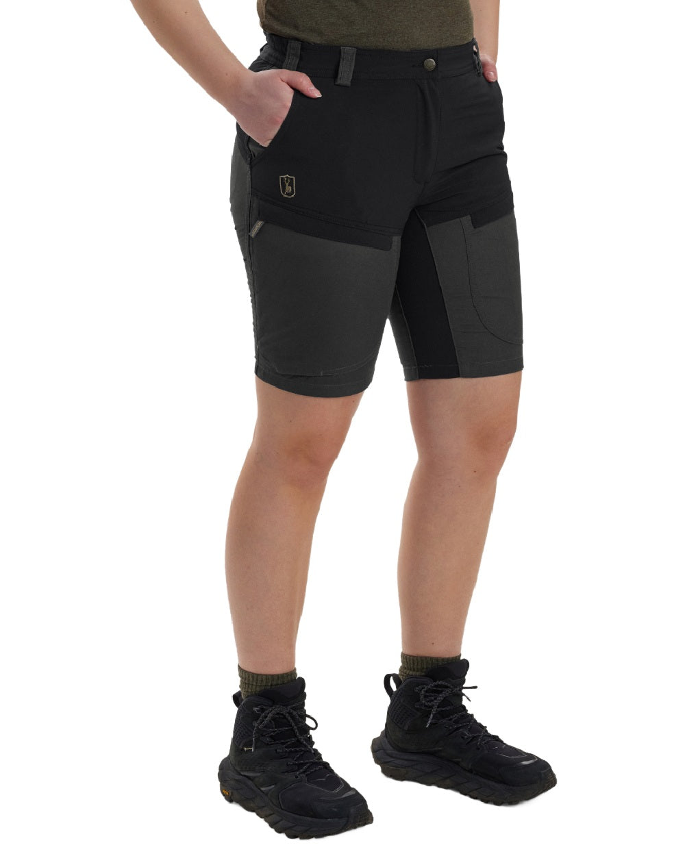 Black Ink coloured Deerhunter Lady Ann Shorts on white background 