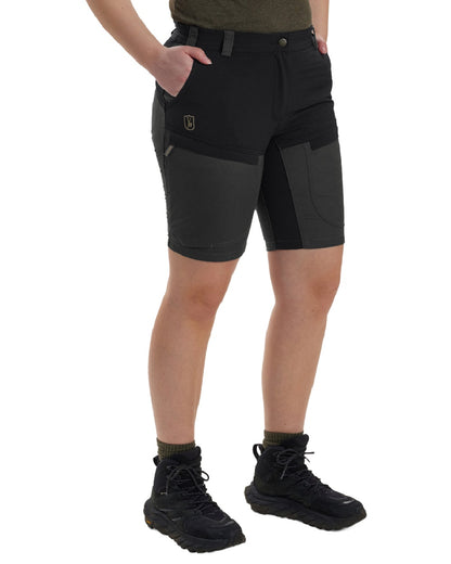 Black Ink coloured Deerhunter Lady Ann Shorts on white background 