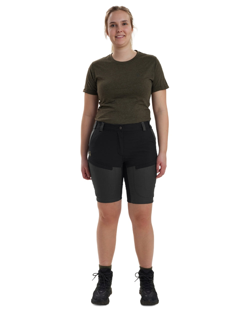 Black Ink coloured Deerhunter Lady Ann Shorts on white background 