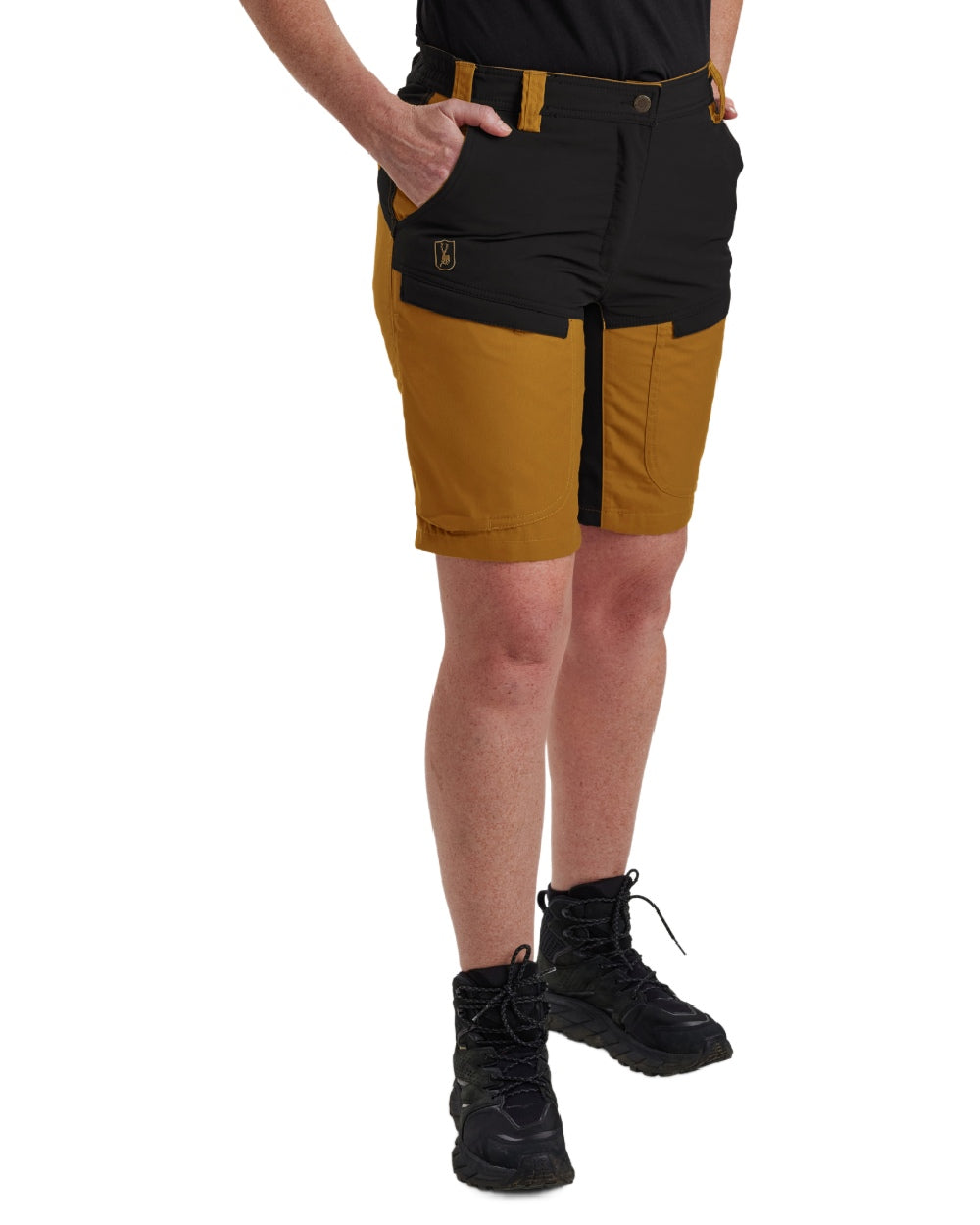 Bronze coloured Deerhunter Lady Ann Shorts on white background 
