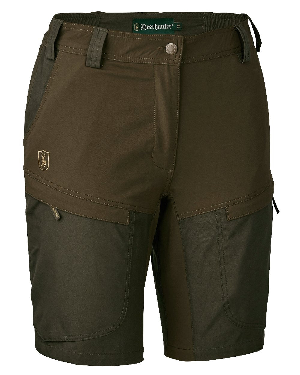 Deep Green coloured Deerhunter Lady Ann Shorts on white background 