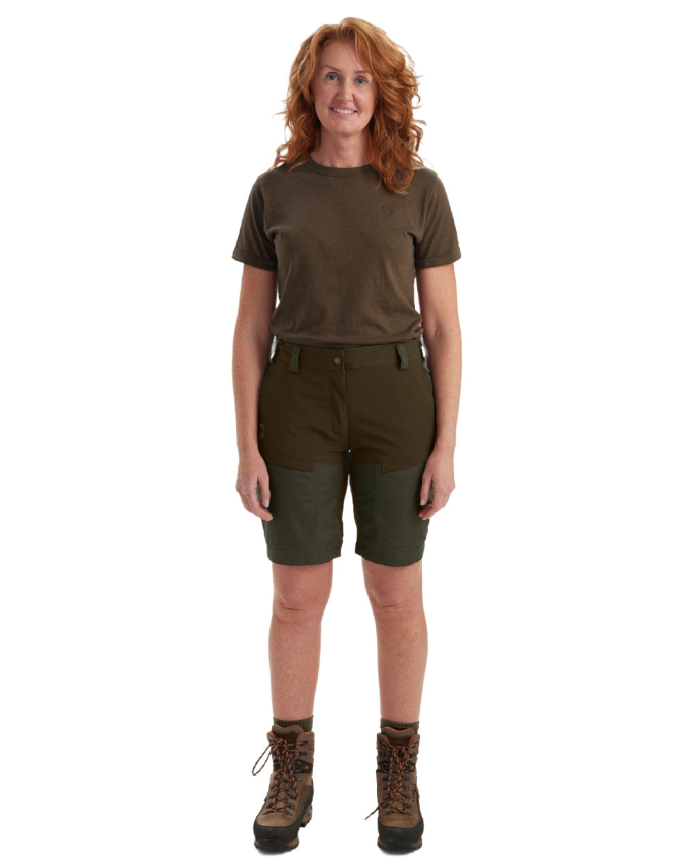 Deep Green coloured Deerhunter Lady Ann Shorts on white background 
