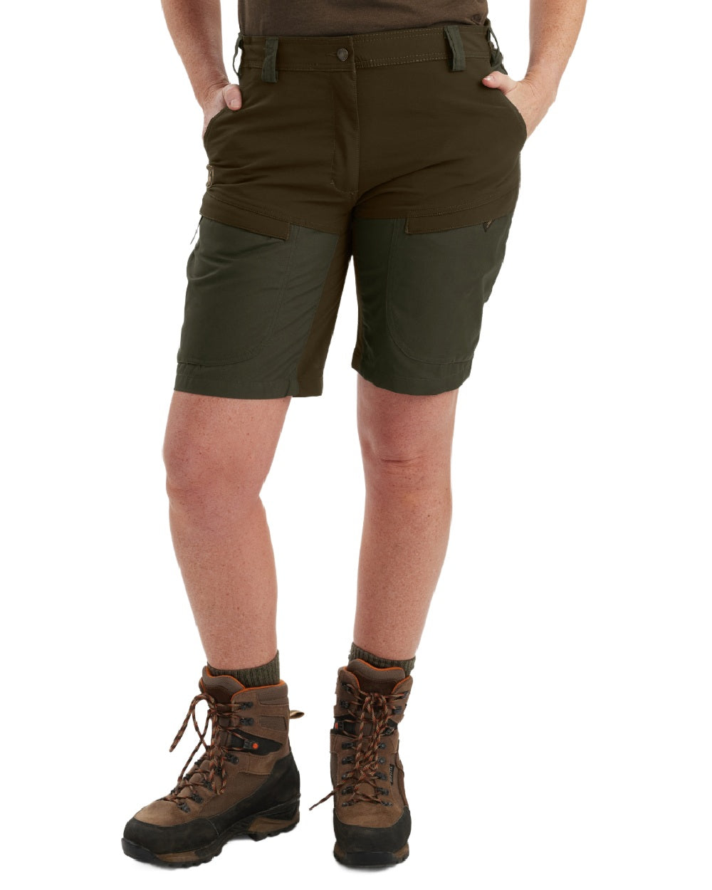 Deep Green coloured Deerhunter Lady Ann Shorts on white background 