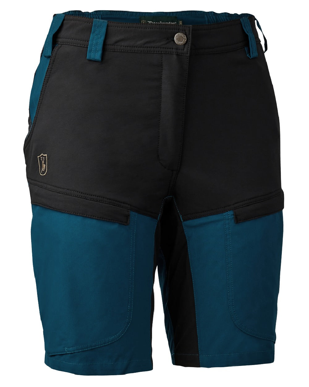 Pacific Blue coloured Deerhunter Lady Ann Shorts on white background 