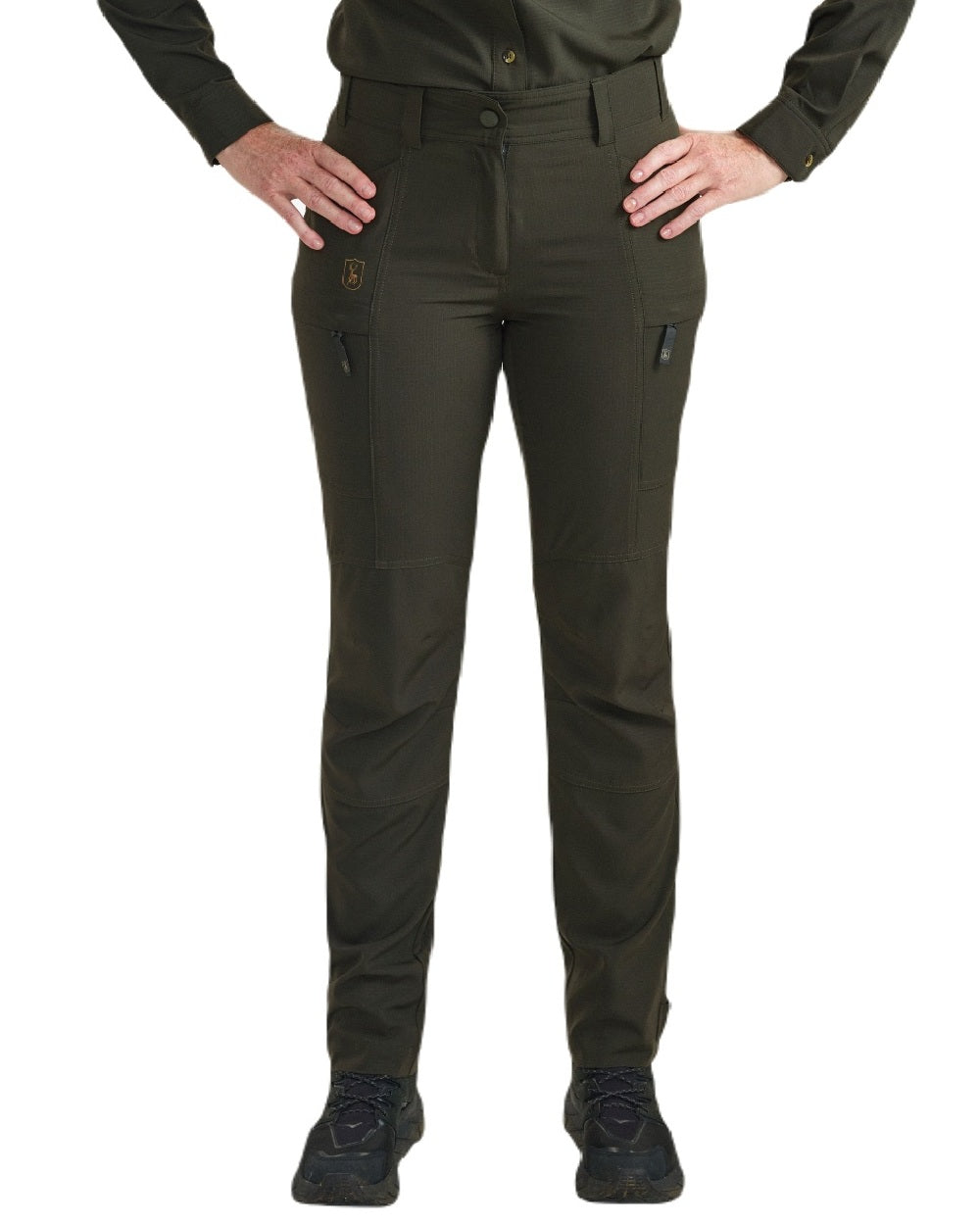 Forest Green coloured Deerhunter Lady Canopy Trousers on white background 