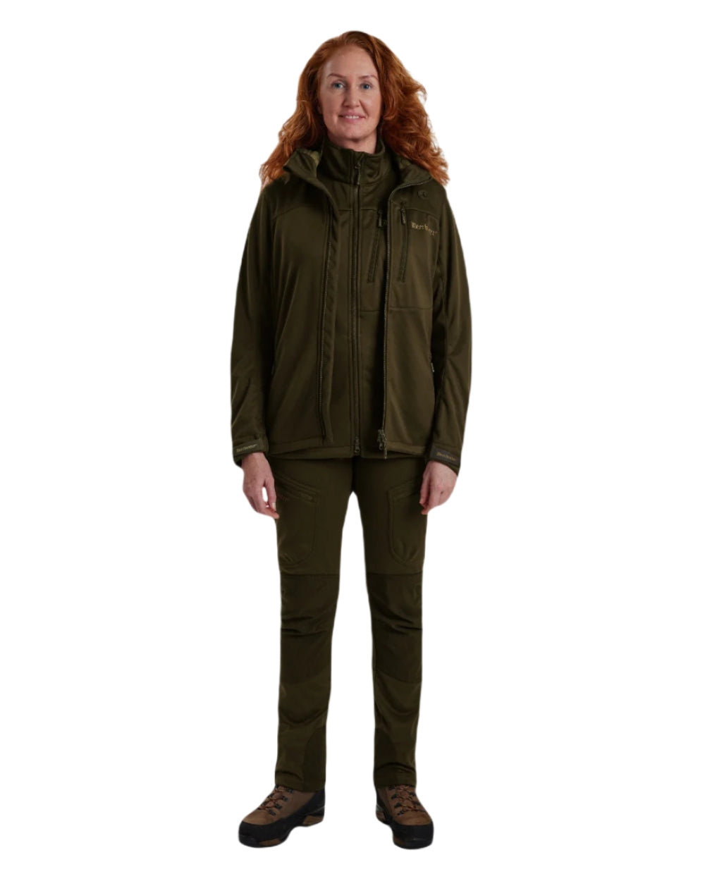 Art Green coloured Deerhunter Lady Excape Softshell Jacket on white background 