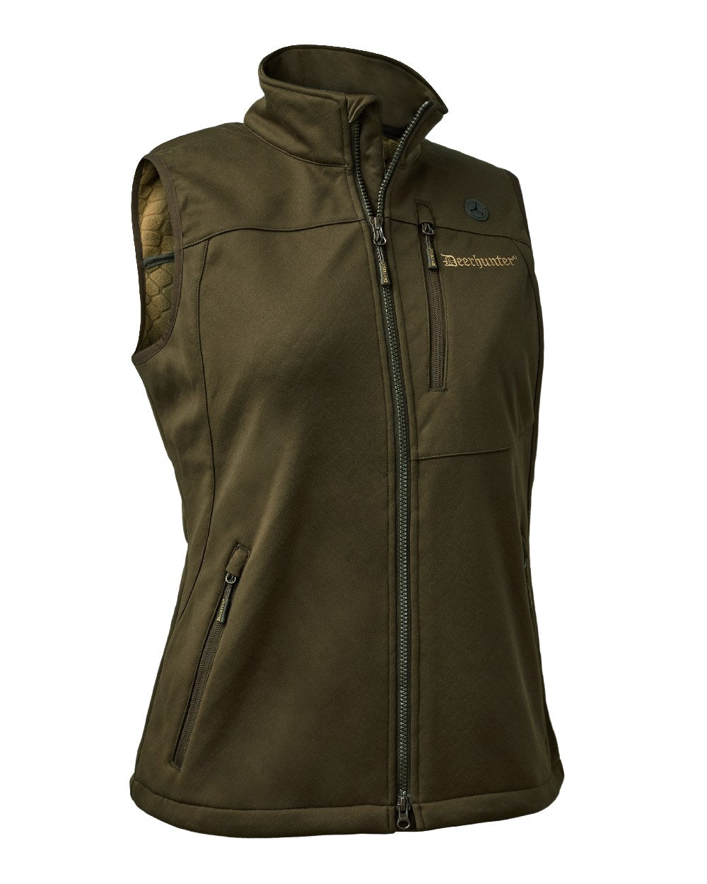 Art Green coloured Deerhunter Lady Excape Softshell Waistcoat on white background