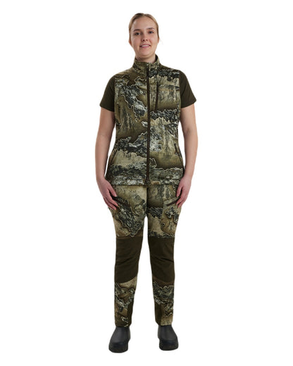 Realtree Excape coloured Deerhunter Lady Excape Softshell Waistcoat on white background 