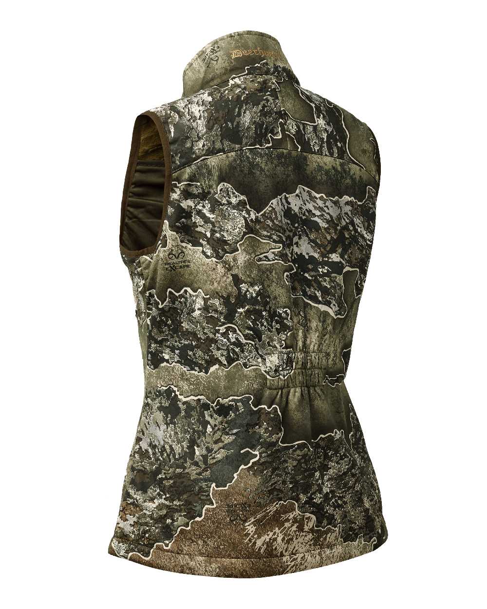 Realtree Excape coloured Deerhunter Lady Excape Softshell Waistcoat on white background 