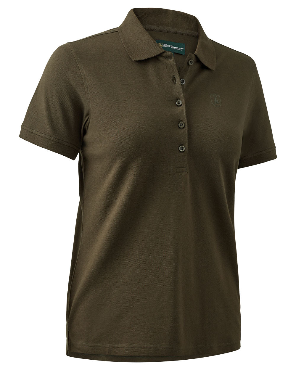 Deep Green coloured Deerhunter Harriet Polo Shirt on white background 