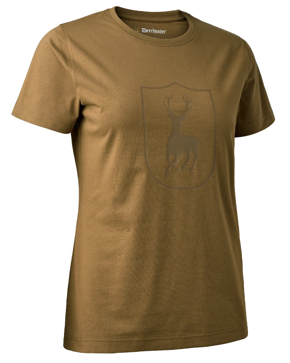 Butternut coloured Deerhunter Lady Logo T-Shirt on white background