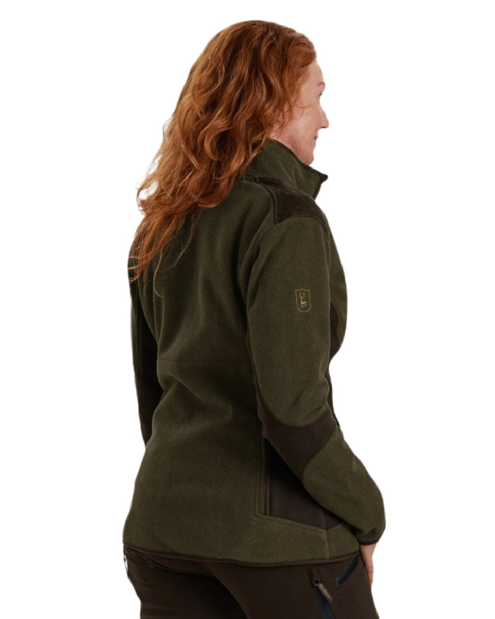 Graphite Green coloured Deerhunter Lady Pam Bonded Fleece Jacket on white background 