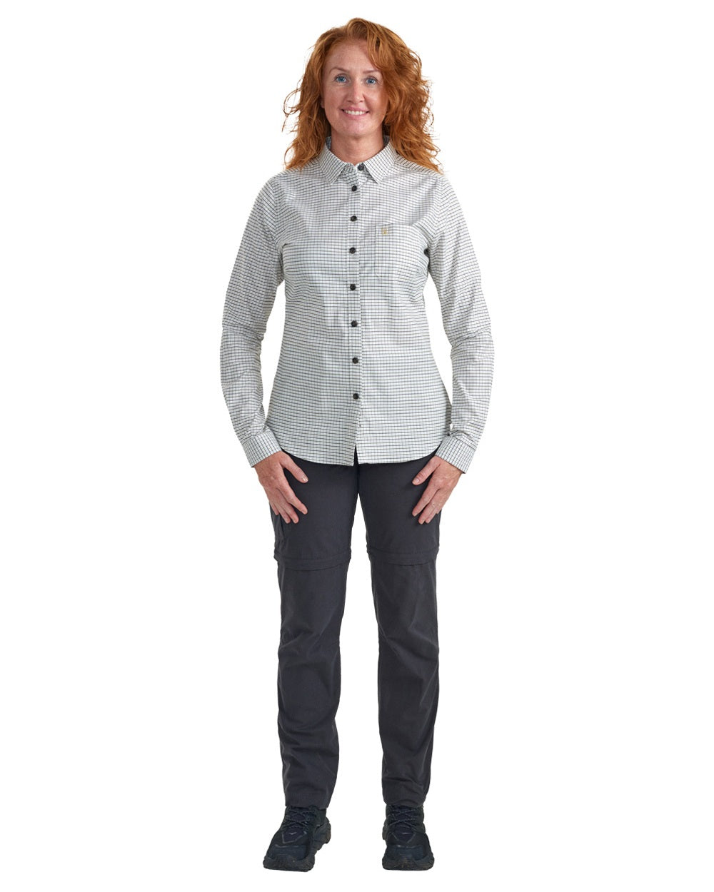 Green Check coloured Deerhunter Lady Sara Shirt on white background 