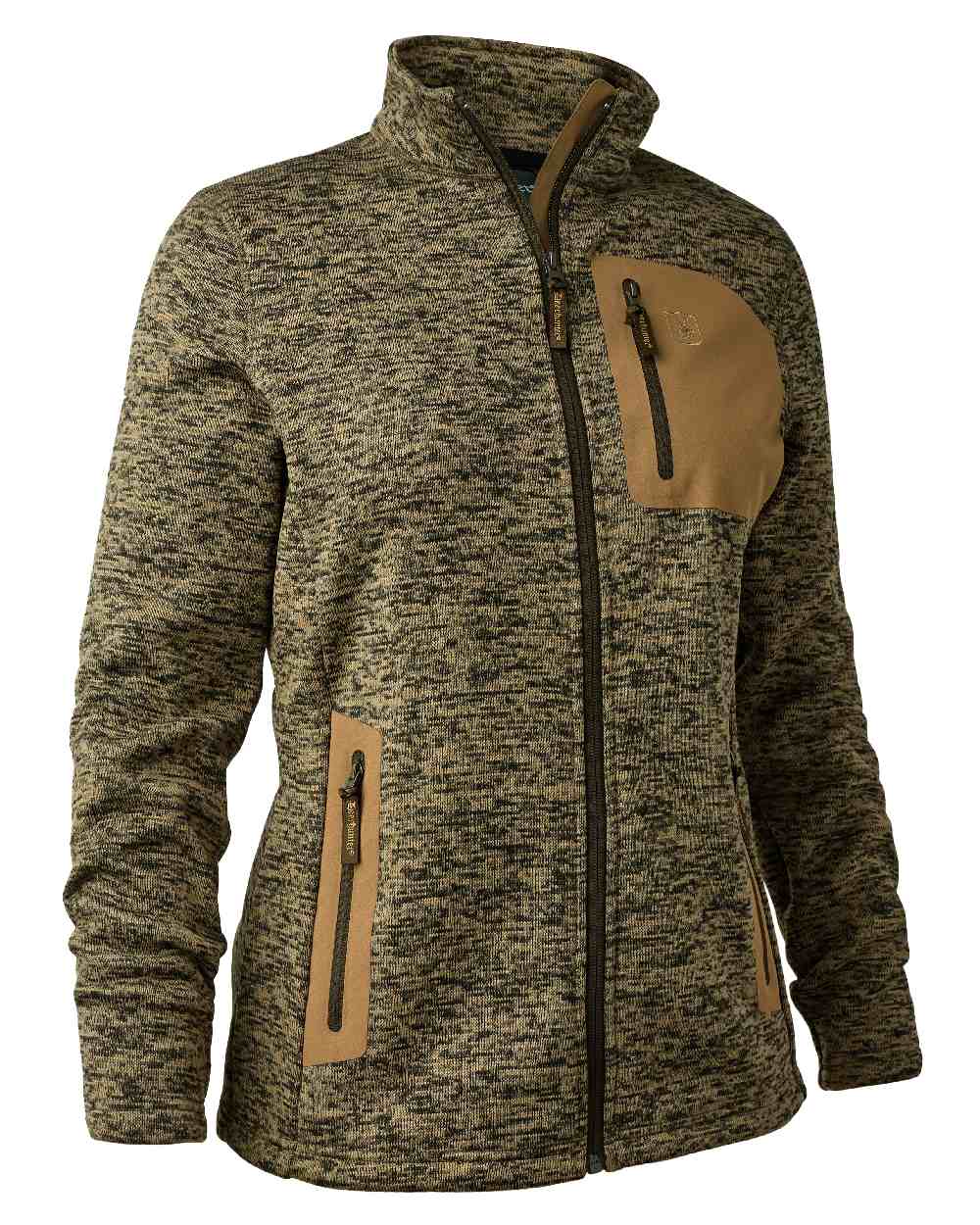 Butternut Melange coloured Deerhunter Lady Sarek Knitted Jacket on white background