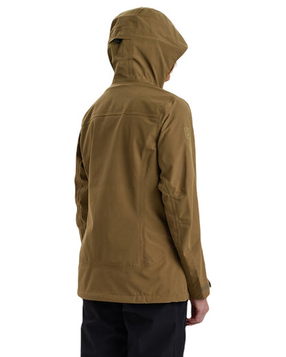 Butternut coloured Deerhunter Lady Sarek Shell Jacket with Hood on white background 