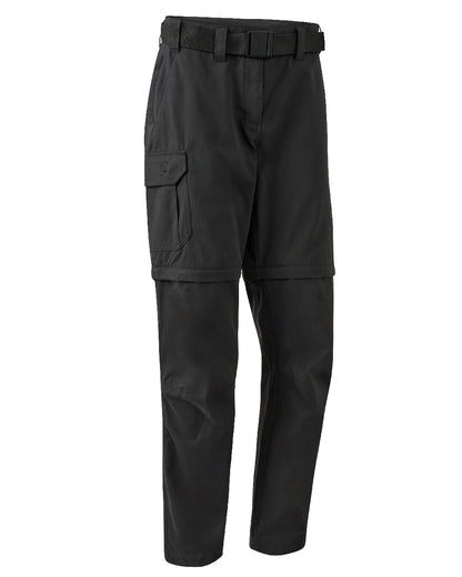 Black Ink coloured Deerhunter Lady Slogen Zip-Off Trousers on white background 