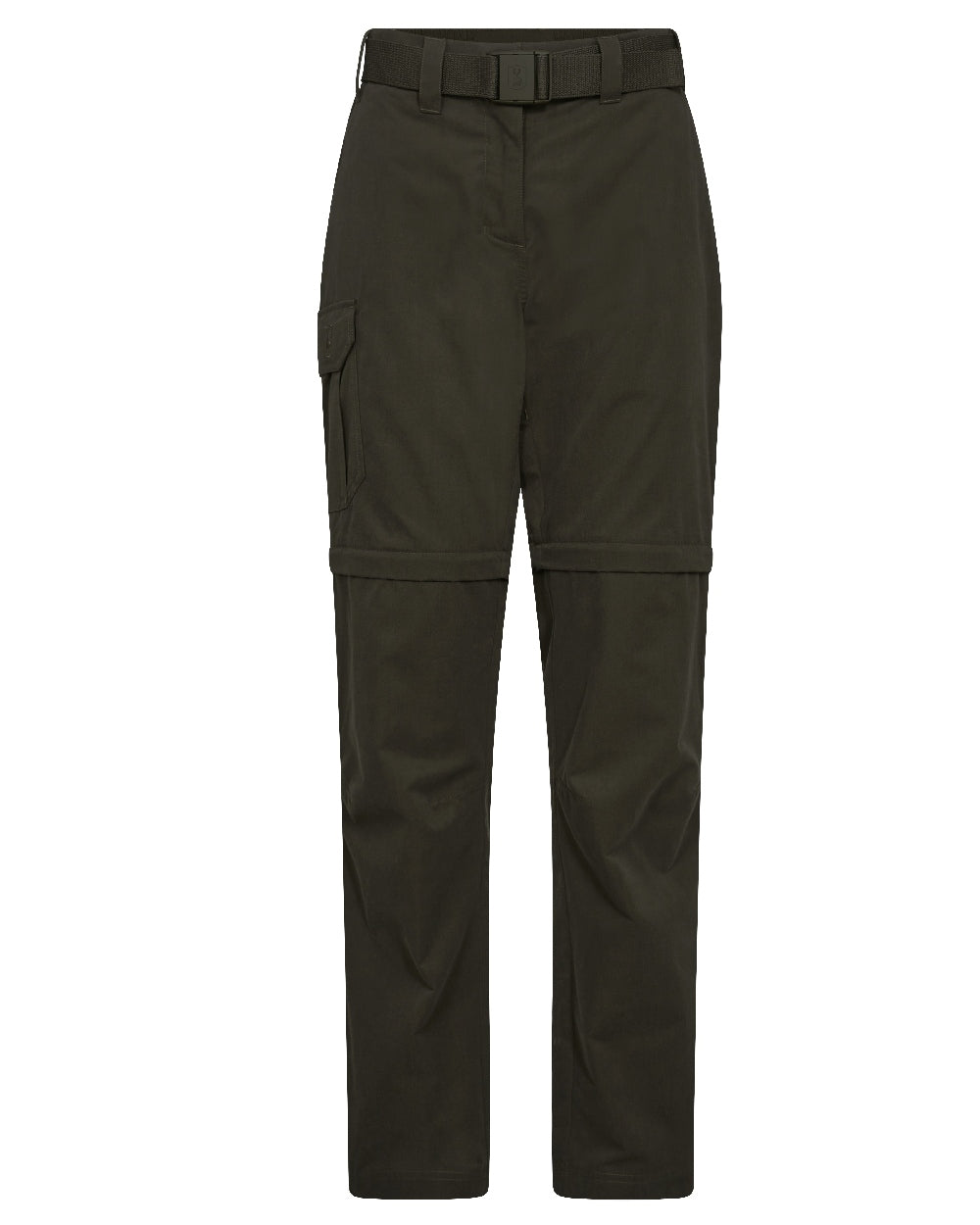 Timber coloured Deerhunter Lady Slogen Zip-Off Trousers on white background 