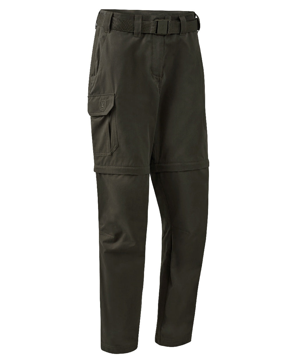 Timber coloured Deerhunter Lady Slogen Zip-Off Trousers on white background 