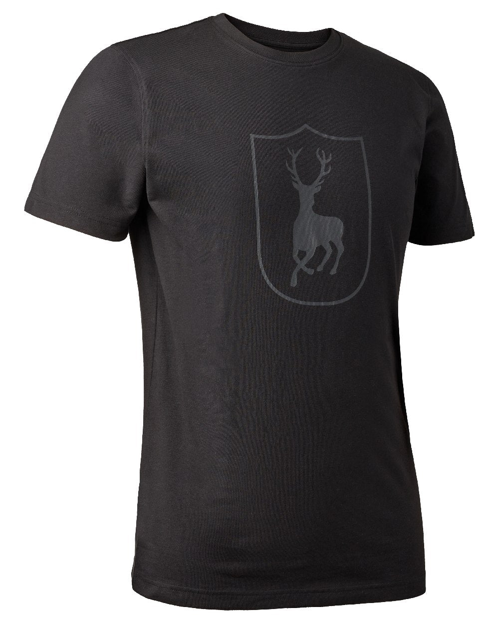 Black coloured Deerhunter Logo T-Shirt on white background 