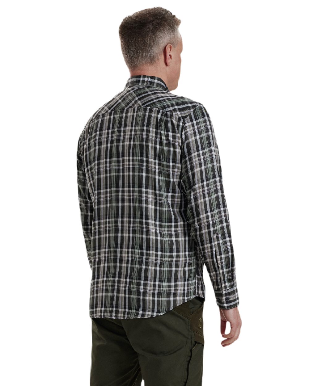 Green Check coloured Deerhunter Mateo Shirt on white background 