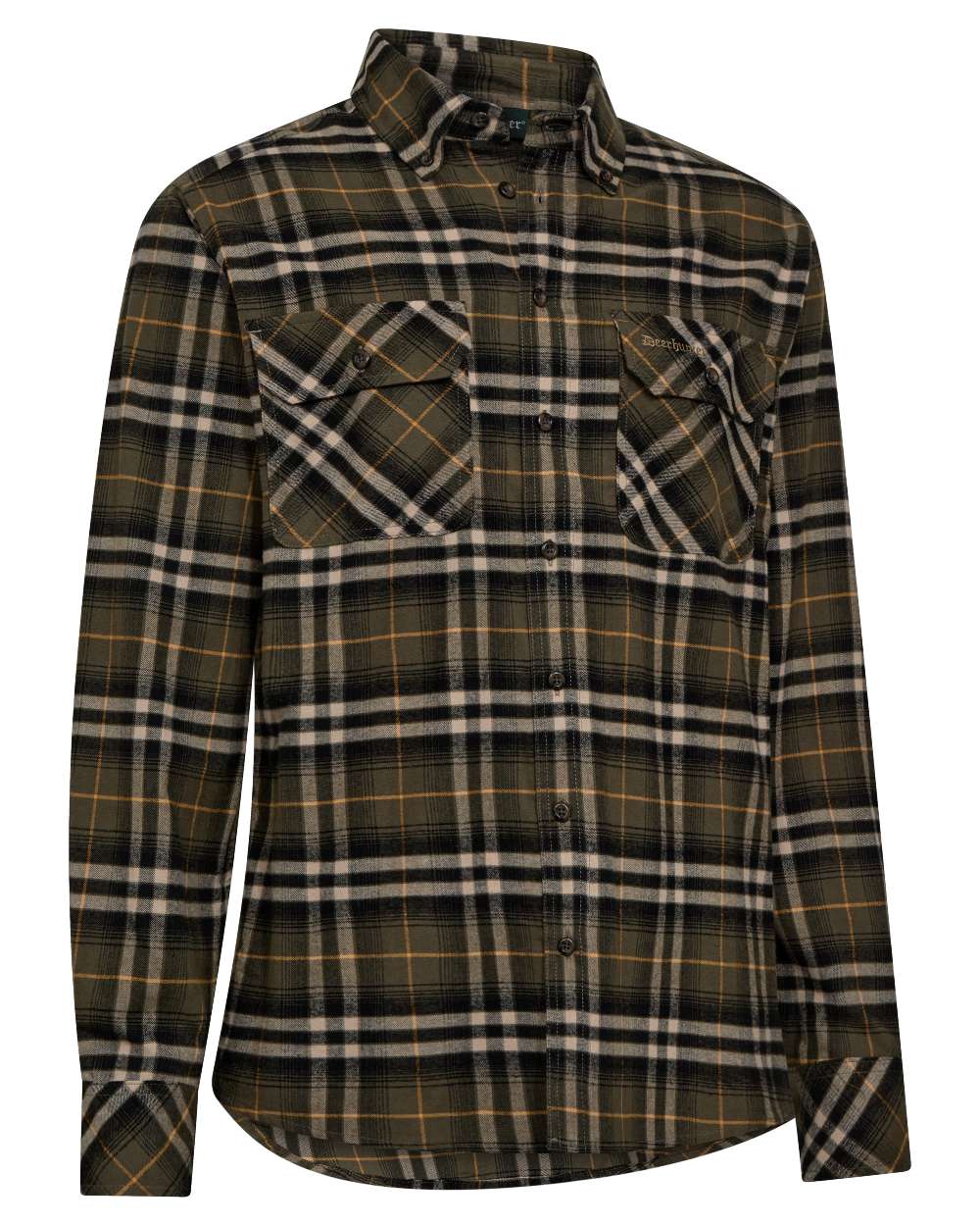 Green Check coloured Deerhunter Mens Carson Shirt on white background 