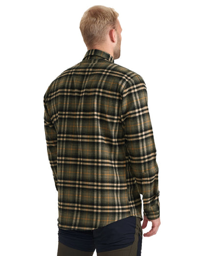 Green Check coloured Deerhunter Mens Carson Shirt on white background 