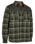 Green Check coloured Deerhunter Mens Elbert Padded Shirt Jacket on white background 