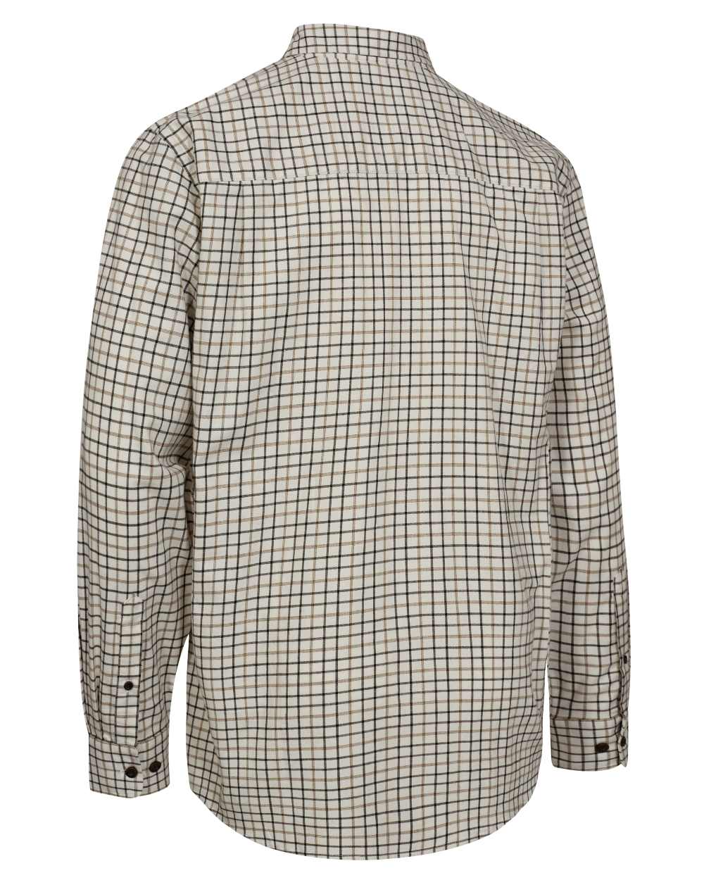 Beige Check coloured Deerhunter Gavin Shirt on white background 