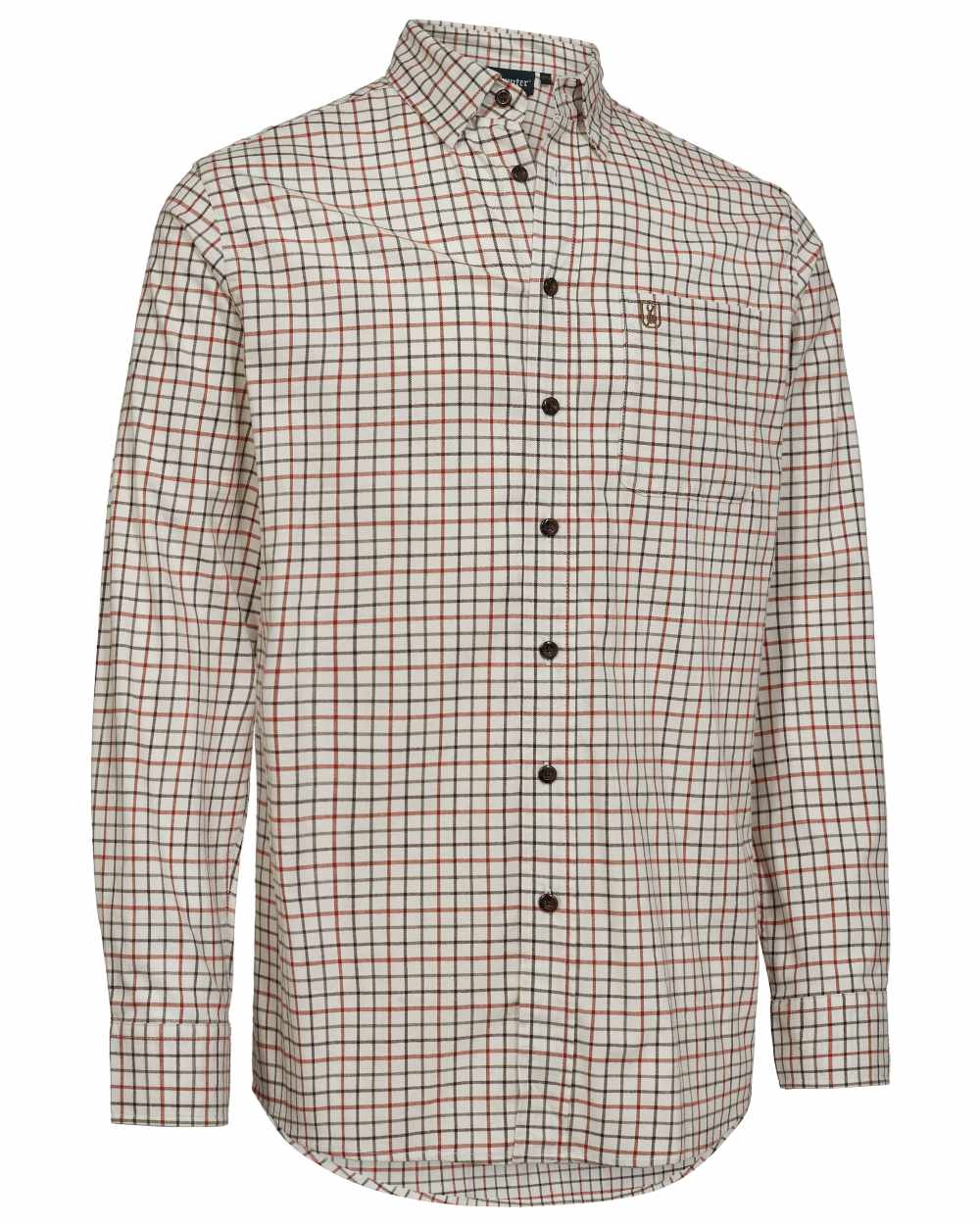 Orange Check coloured Deerhunter Gavin Shirt on white background 