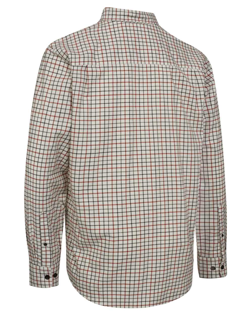 Orange Check coloured Deerhunter Gavin Shirt on white background 