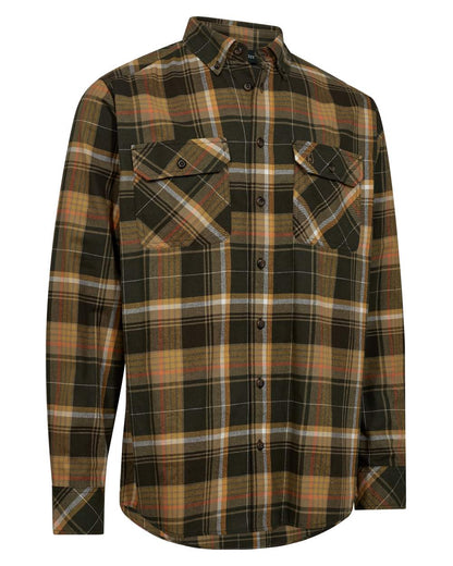 Green Check coloured Deerhunter Mens Hayden Shirt on white background 
