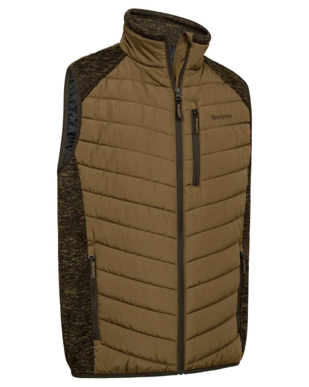 Butternut coloured Deerhunter Mens Moor Padded Waistcoat on white background 