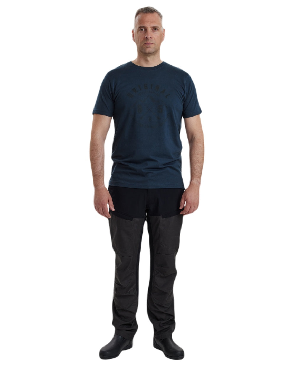 Dark Blue coloured Deerhunter Nolan T-Shirt on white background 