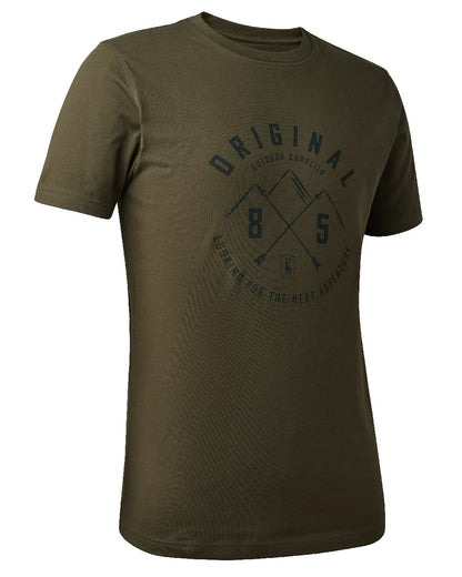 Deep Green coloured Deerhunter Nolan T-Shirt on white background 