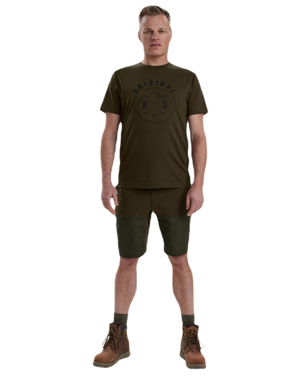 Deep Green coloured Deerhunter Nolan T-Shirt on white background 