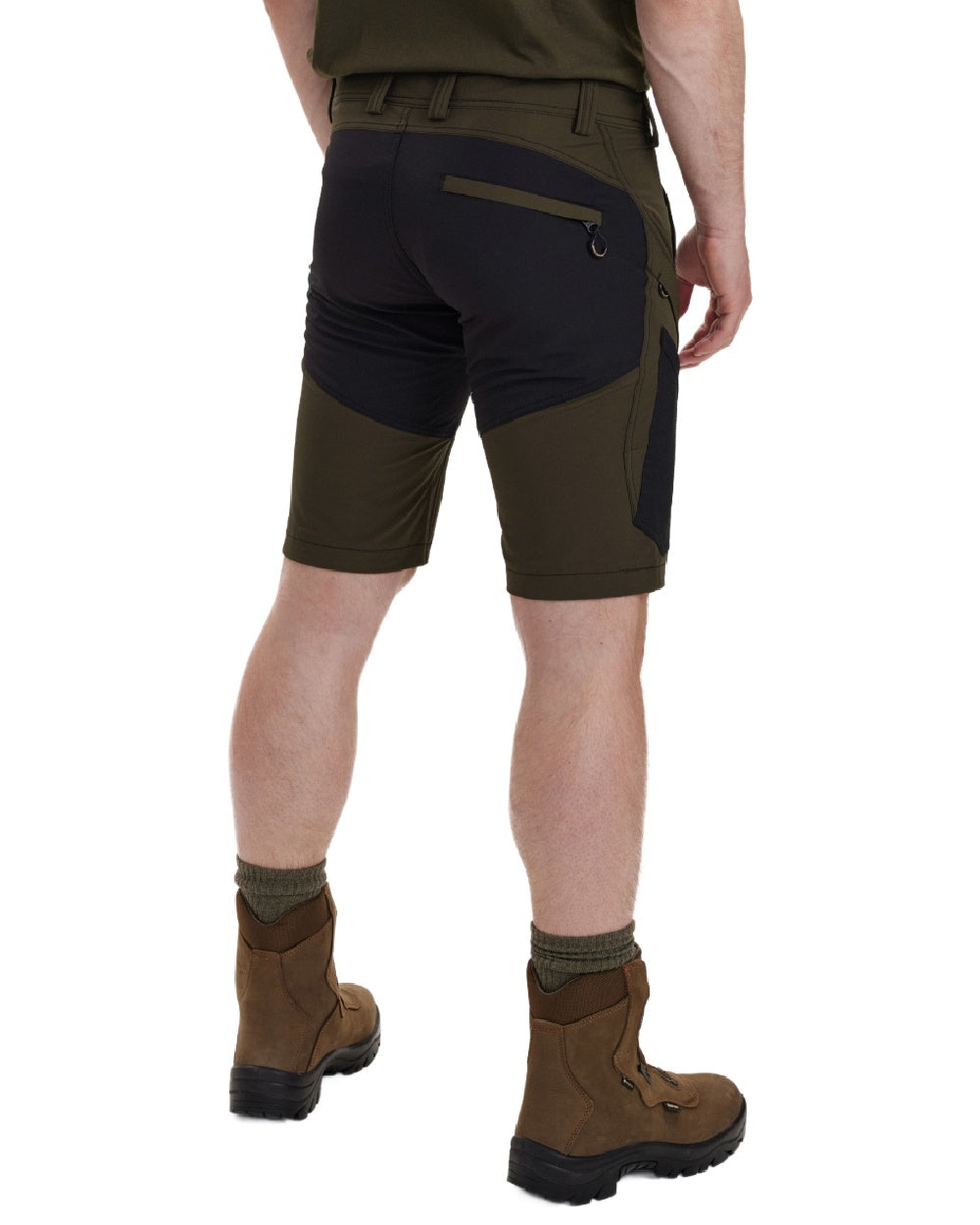 Bark Green coloured Deerhunter Northward Shorts on white background 