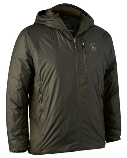 Deep Green Art Green coloured Deerhunter Packable Jacket on white background 