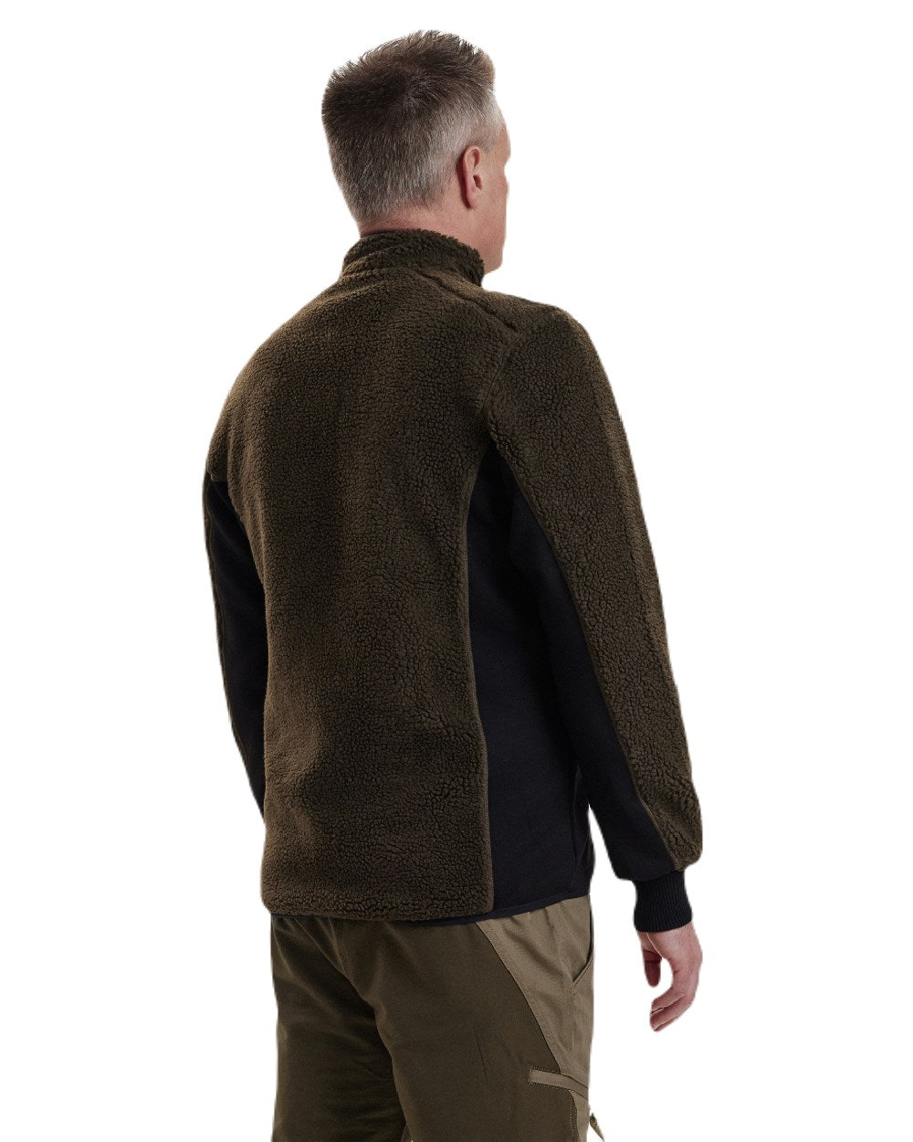 Chocolate Brown coloured Deerhunter Rogaland Fiber Pile Jacket on white background 