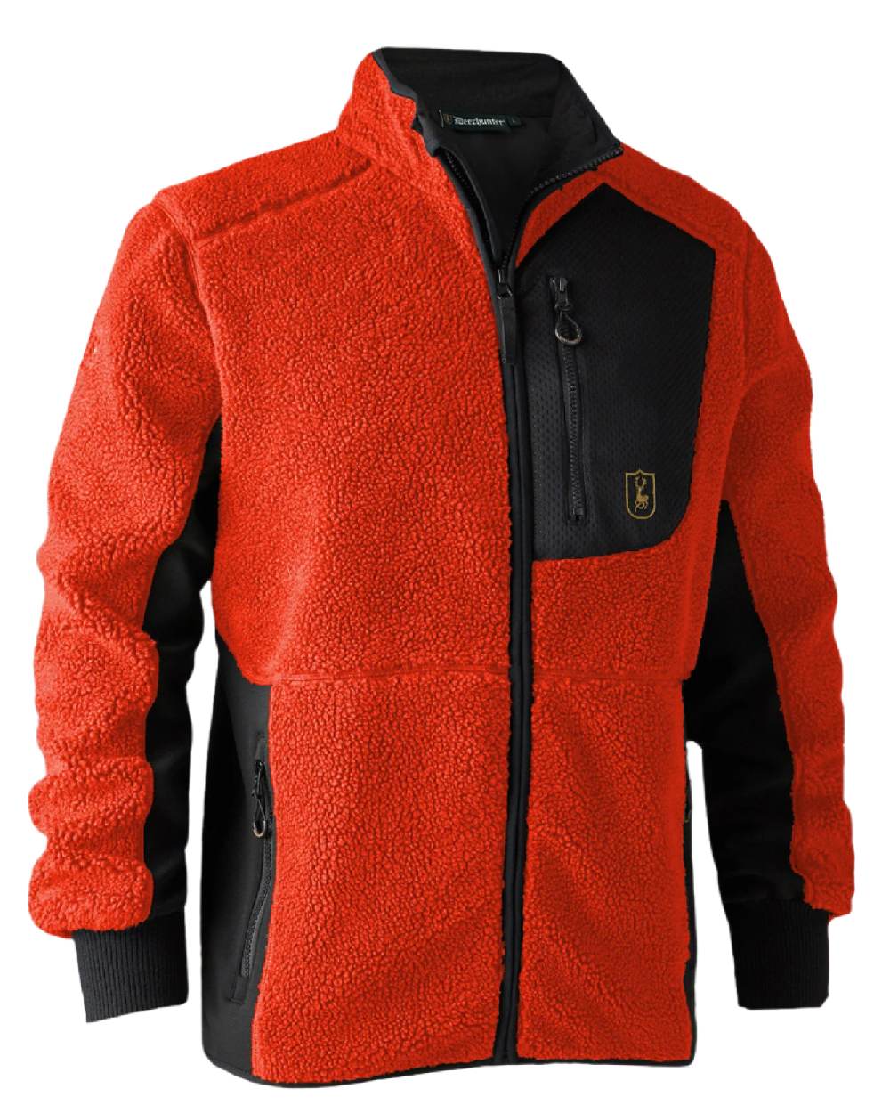 Orange coloured Deerhunter Rogaland Fiber Pile Jacket on white background 