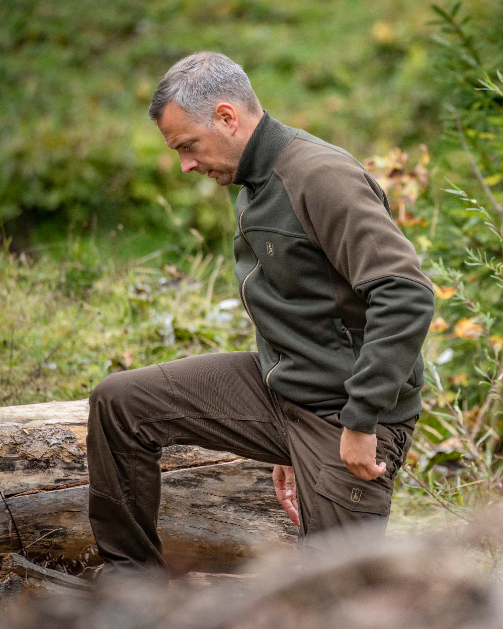 Fallen Leaf coloured Deerhunter Rogaland Trousers on forest background 