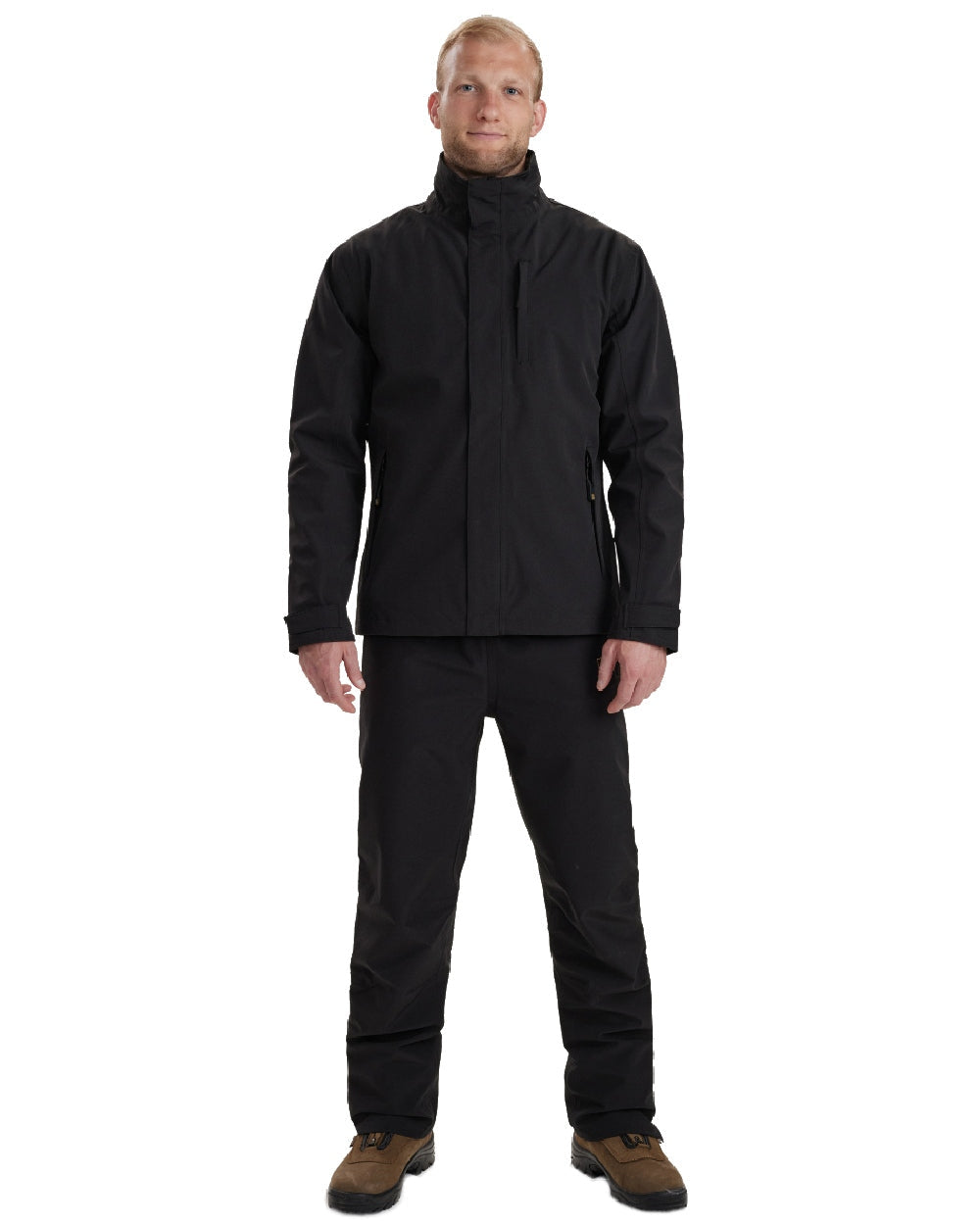 Black coloured Deerhunter Sarek Shell Jacket on white background 