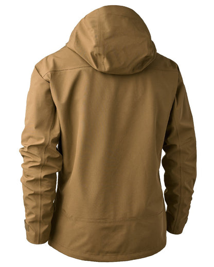 Butternut coloured Deerhunter Sarek Shell Jacket With Hood on white background 