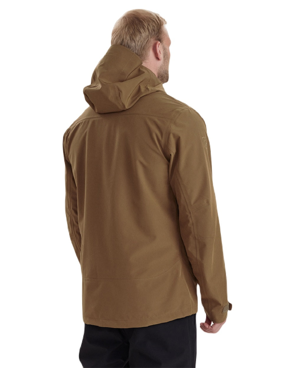 Butternut coloured Deerhunter Sarek Shell Jacket With Hood on white background 