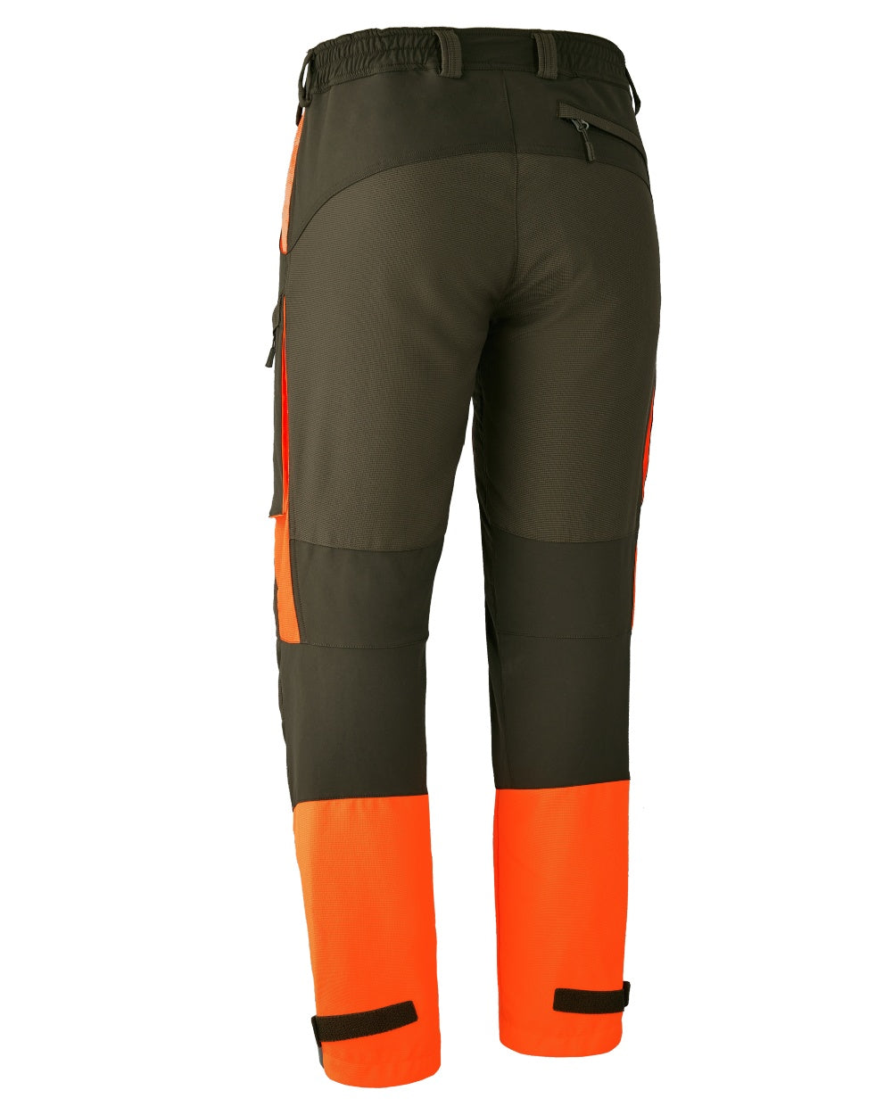 Orange coloured Deerhunter Strike Extreme Trousers on white background 