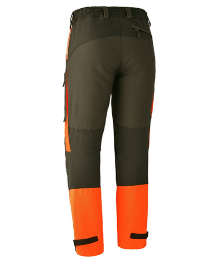 Orange coloured Deerhunter Strike Extreme Trousers on white background 