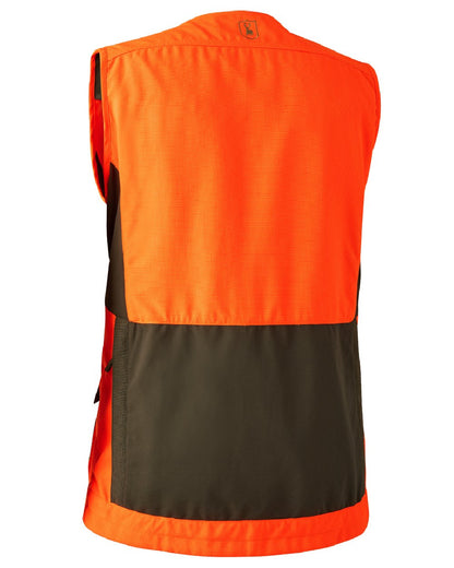 Orange coloured Deerhunter Strike Extreme Waistcoat on white background 