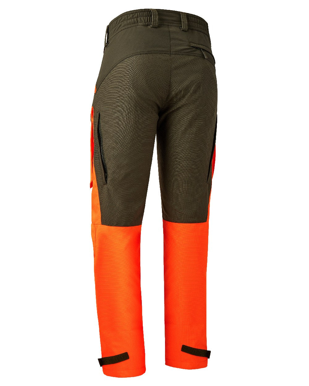 Orange coloured Deerhunter Strike Extreme Waterproof Trousers With Membrane on white background 