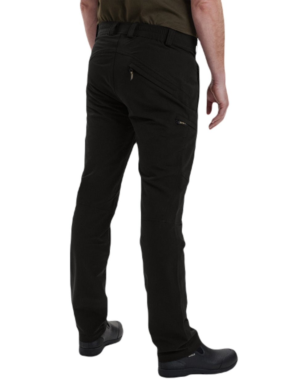 Black coloured Deerhunter Strike Full Stretch Trousers on white background 